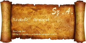 Szabó Armand névjegykártya