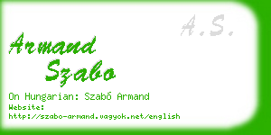 armand szabo business card